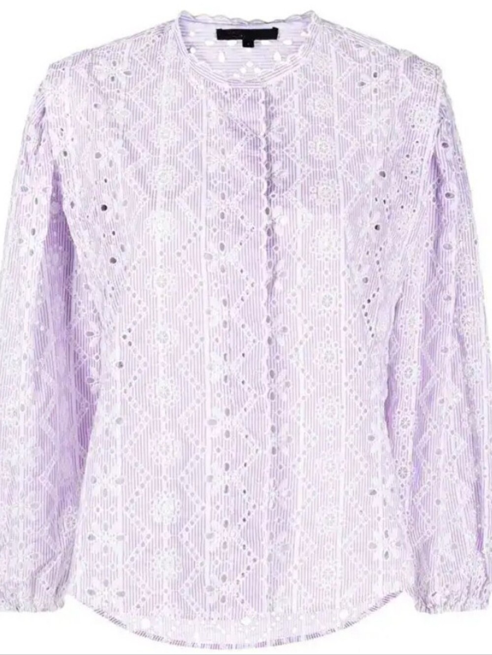 Maje Blouse Lilac Eyelet Cosiry striped broderie anglaise Top Size 0 XS